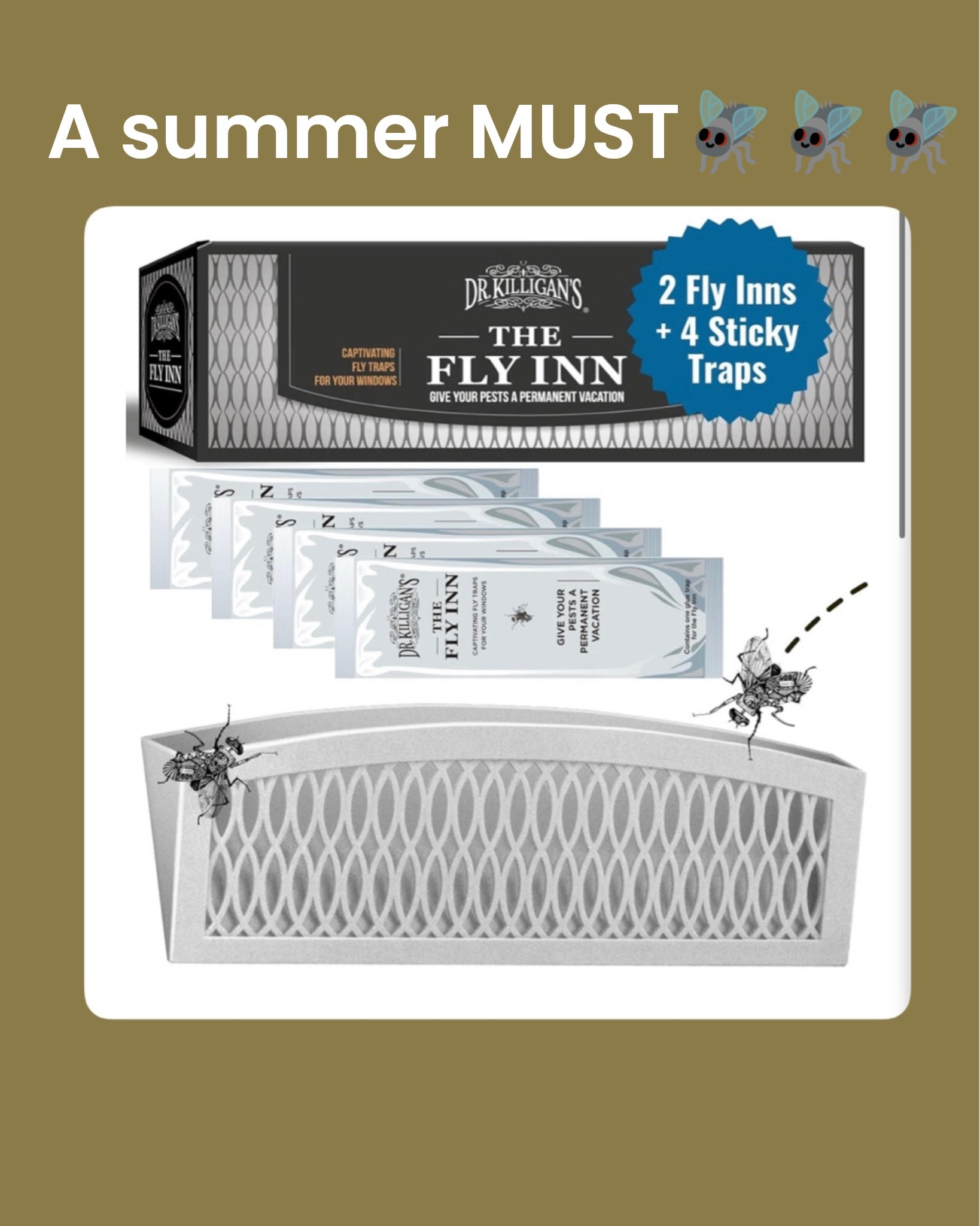 I can’t stand flies!!! You pop these in your windows and they’re a discreet way to trap flies. They’re the bomb!