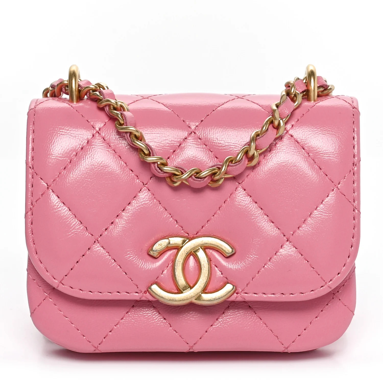 Quilted CC Mini Flap Pink | FASHIONPHILE (US)