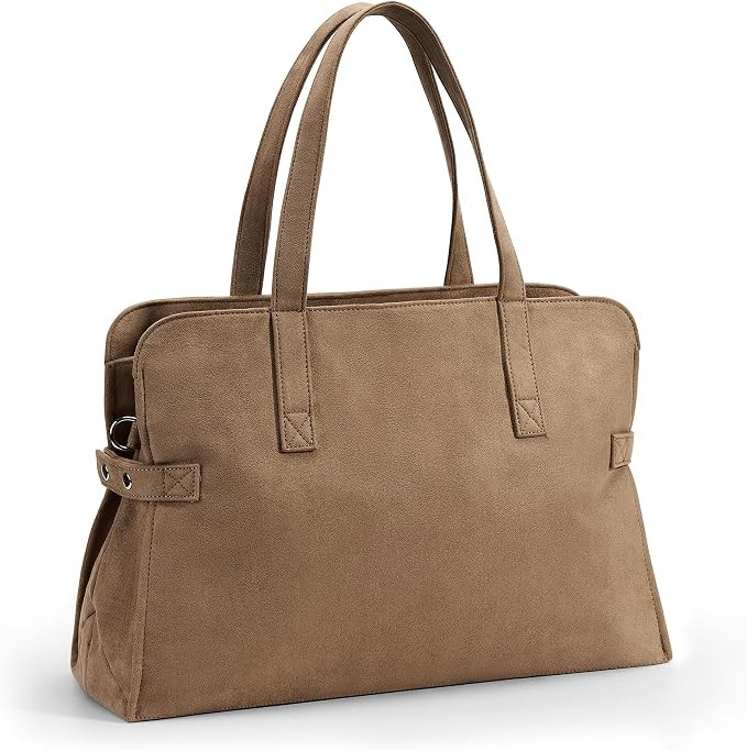 KALIDI Suede Tote Bag with Zipper Women’s Purses Handbags for Work Travel | Amazon (US)