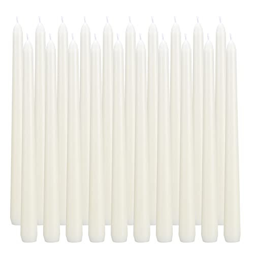 flamecan Ivory Taper Candles, Set of 20 Unscented and Smokeless 10 Inch Taper Candles Long Burning, Paraffin Wax with Cotton Wicks for Burning Approxinately 7-8 Hours Time | Amazon (US)