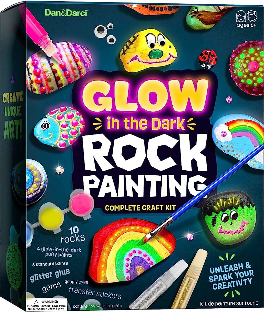 Kids Rock Painting Kit - Glow in The Dark - Arts & Crafts Gifts for Boys and Girls Ages 4-12 - Cr... | Amazon (CA)