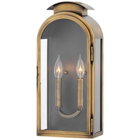Hinkley Rowley 18" High Light Antique Brass Outdoor Wall Light - #44T01 | Lamps Plus | Lamps Plus