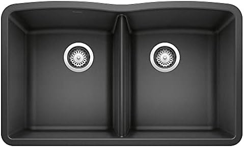 BLANCO 440184 Diamond Equal Double Bowl Kitchen Sink, 9.50 x 19.25 x 32.00 inches, Anthracite | Amazon (US)