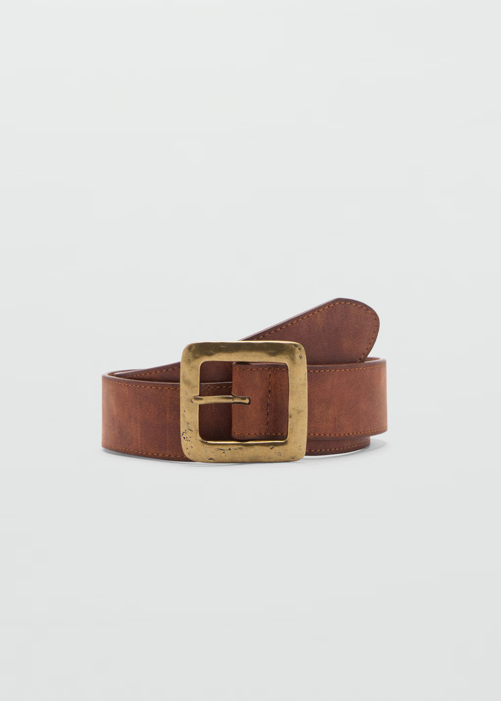 Textured square buckle belt | MANGO (US)