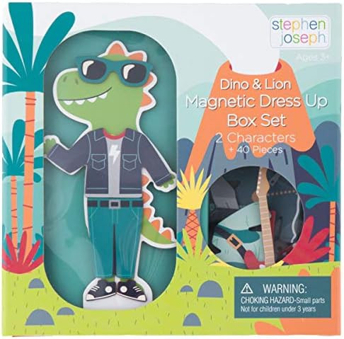 Stephen Joseph Magnetic Dress UP Doll Dino and Lion | Amazon (US)