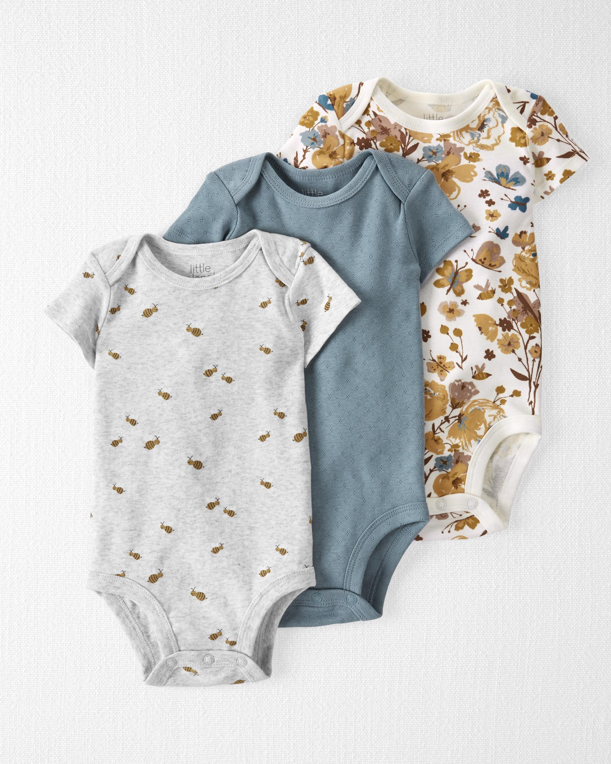 3-Pack Cotton Rib Bodysuits | Carter's