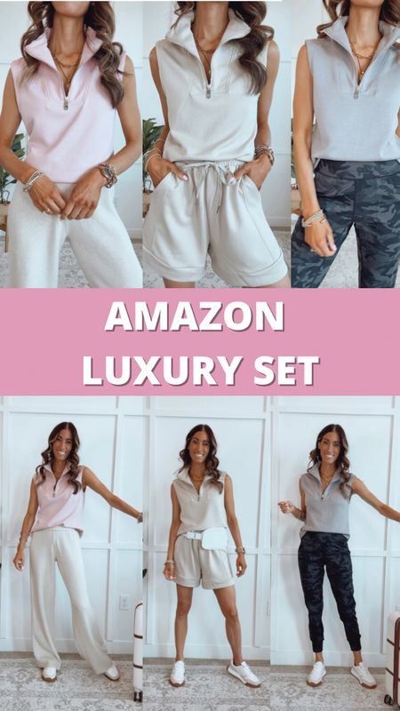 ✨The only set you need this summer! It’s soft, stretchy and super comfy. Wear together for an everyday outfit or mix and match and wear as an airport outfit ✈️. Fits true to size. I’m wearing a small. 

Travel outfit | airport outfits | Amazon fashion | summer outfits 

#LTKTravel #LTKStyleTip #LTKSaleAlert