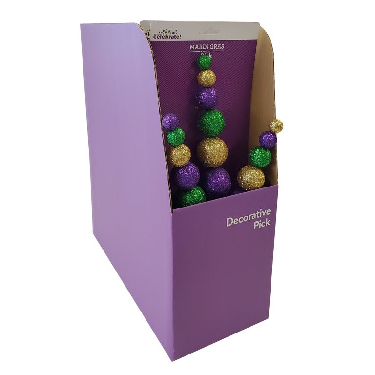 Mardi Gras Glitter Ball Decorative Pick, 23.6 in, by Way To Celebrate | Walmart (US)