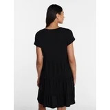 Time and Tru Women's Tiered Cotton Mini Dress with Short Sleeves, Sizes XS-XXXL | Walmart (US)