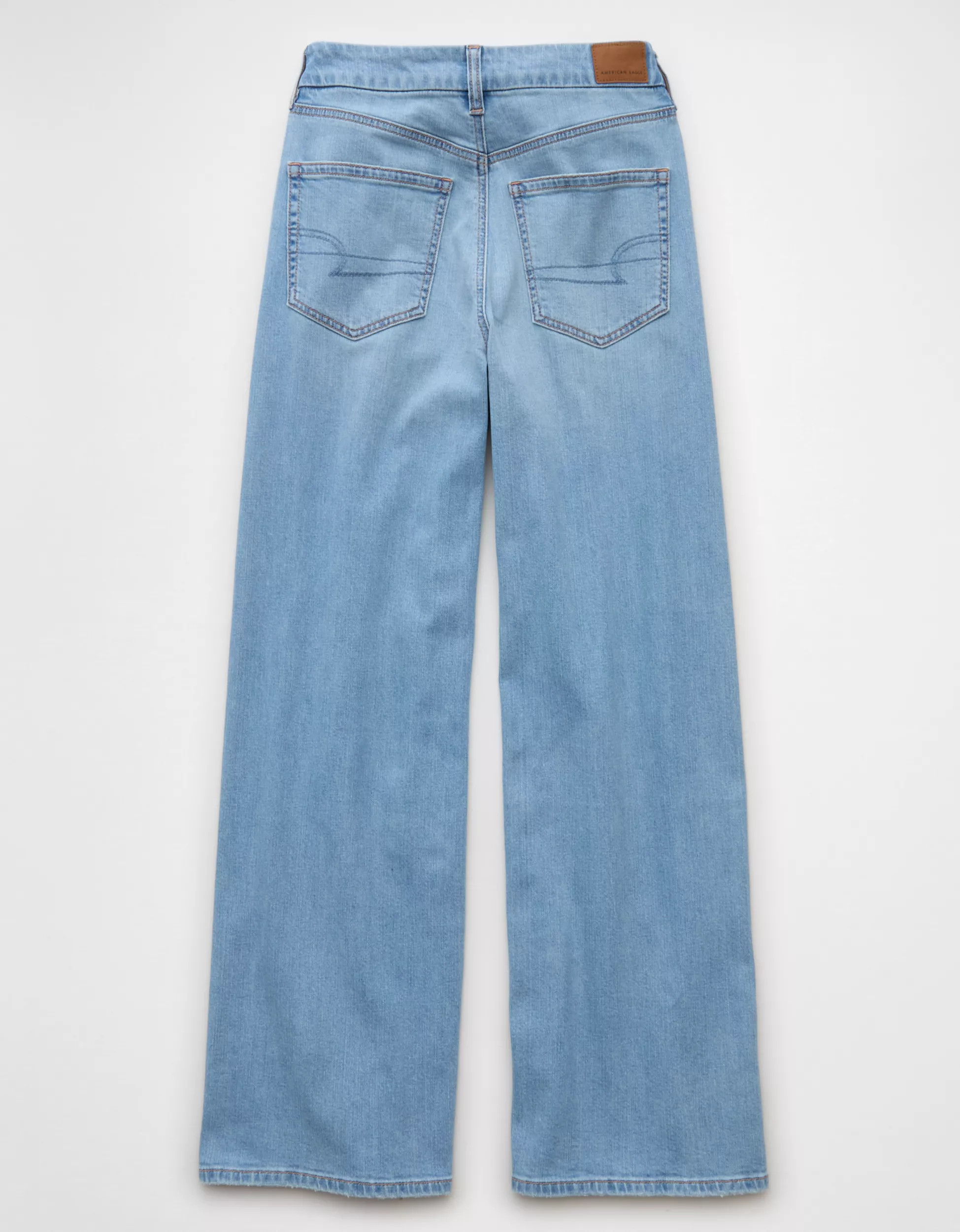 AE Dreamy Drape Stretch Curvy Super High-Waisted Baggy Wide-Leg Jean | American Eagle Outfitters (US & CA)