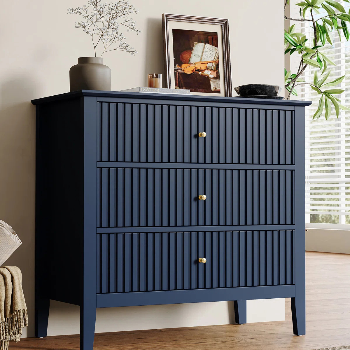 Amberrae 3 Drawer Dresser, 32" Wide Chest of Drawers | Wayfair North America