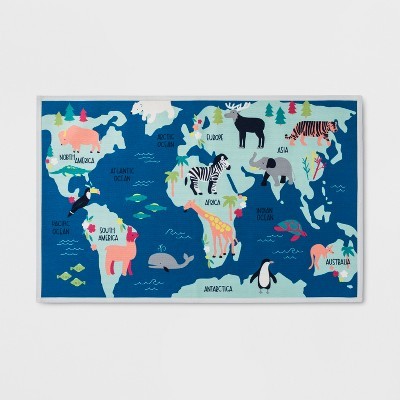 2'6"x4' Atlas Activity Rug Turq - Pillowfort™ | Target