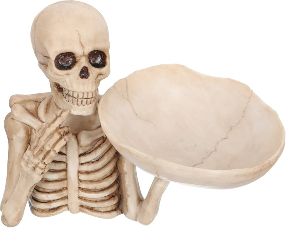 Decor Bowl Resin Skeleton Figurine Tray Skeleton Statue Candy Dish Fruit Dessert Storage Plate Fo... | Amazon (US)