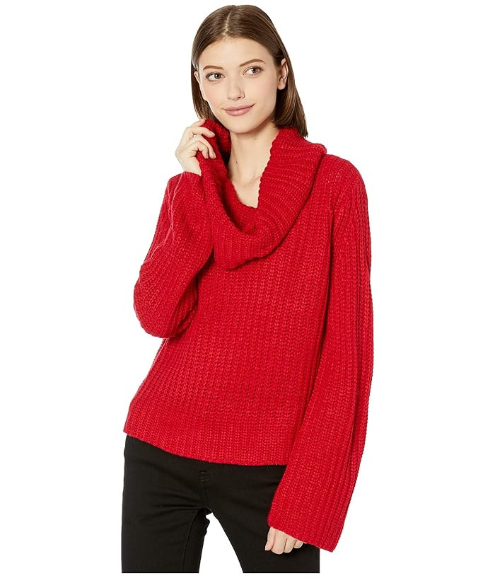 BB Dakota Love Actually Cowl Neck Sweater (Bright Red) Women's Sweater | Zappos