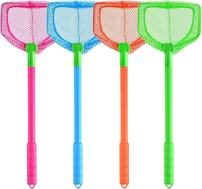 Coopay 4 Pieces Fishing Net Catching Bug Fish Butterfly Nets Beach Toys for Kids Outdoor Playing ... | Amazon (US)