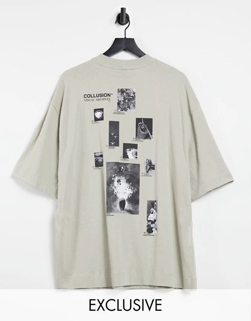 COLLUSION photographic print t-shirt in taupe | ASOS (Global)