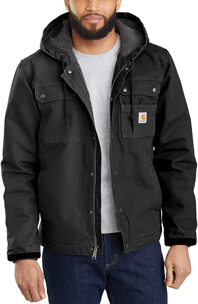 Carhartt Men's Relaxed Fit Washed Duck Sherpa-Lined Utility Jacket | Amazon (US)
