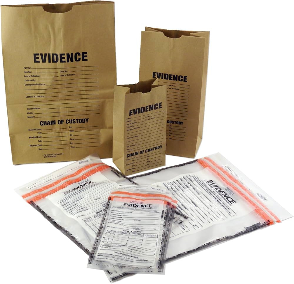 Evidence Bags, Paper and Plastic Sample Pack (12 bags) | Amazon (US)