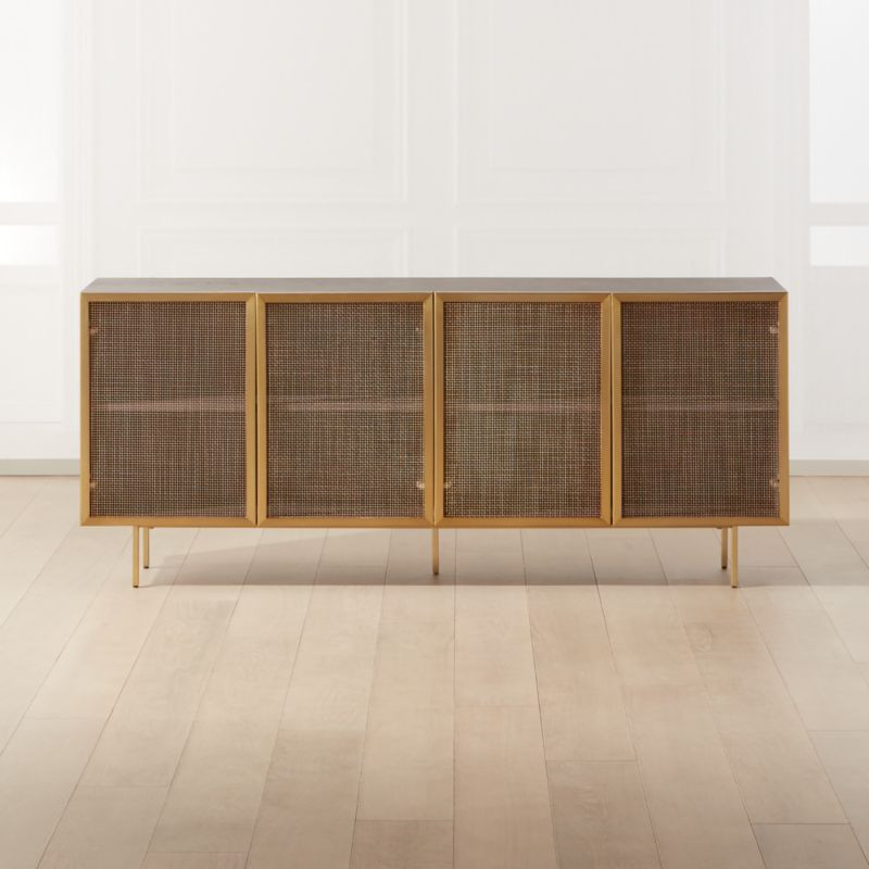 Trace Brass Wire Mesh Cabinet Credenza + Reviews | CB2 | CB2