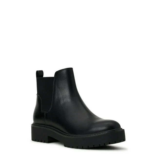 Time and Tru Women's Faux Suede Chelsea Boots with Lug Sole | Walmart (US)