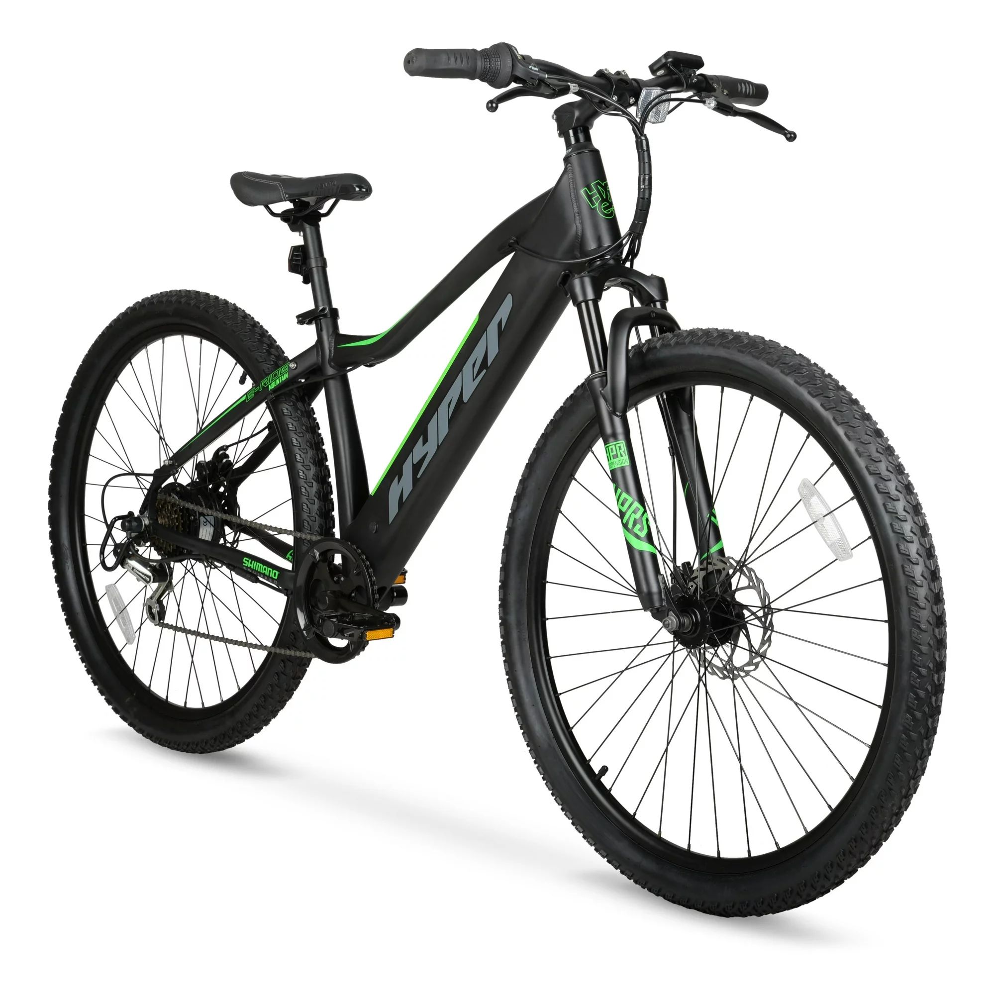 Hyper Bicycles 29" 36V Electric Mountain Bikefor Adults, Pedal-Assist, 250W E-Bike Motor, Black | Walmart (US)