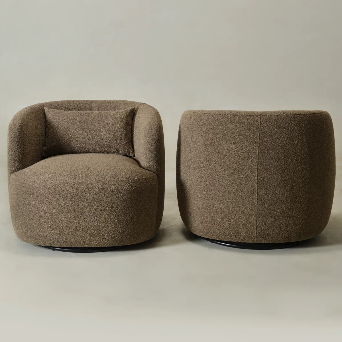 Sydney  34" Wide Boucle Upholstered Swivel Barrel Chair (set Of 2) | Wayfair North America