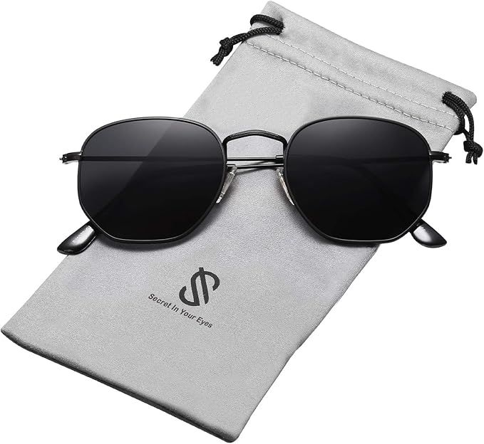 SOJOS Small Square Polarized Sunglasses for Men and Women Polygon Mirrored Lens SJ1072 | Amazon (US)