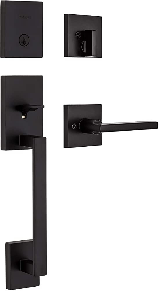 Kwikset 98180-020 San Clemente Single Cylinder Low Profile Front Lock Handleset with Halifax Door... | Amazon (US)