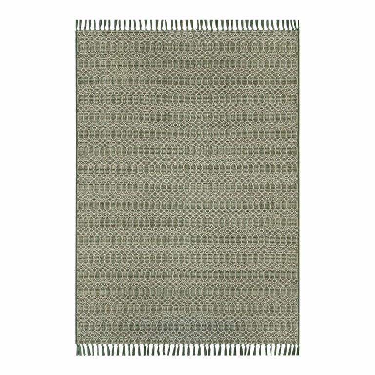 Better Homes & Gardens 5’x7’ Green Tassel Outdoor Rug | Walmart (US)