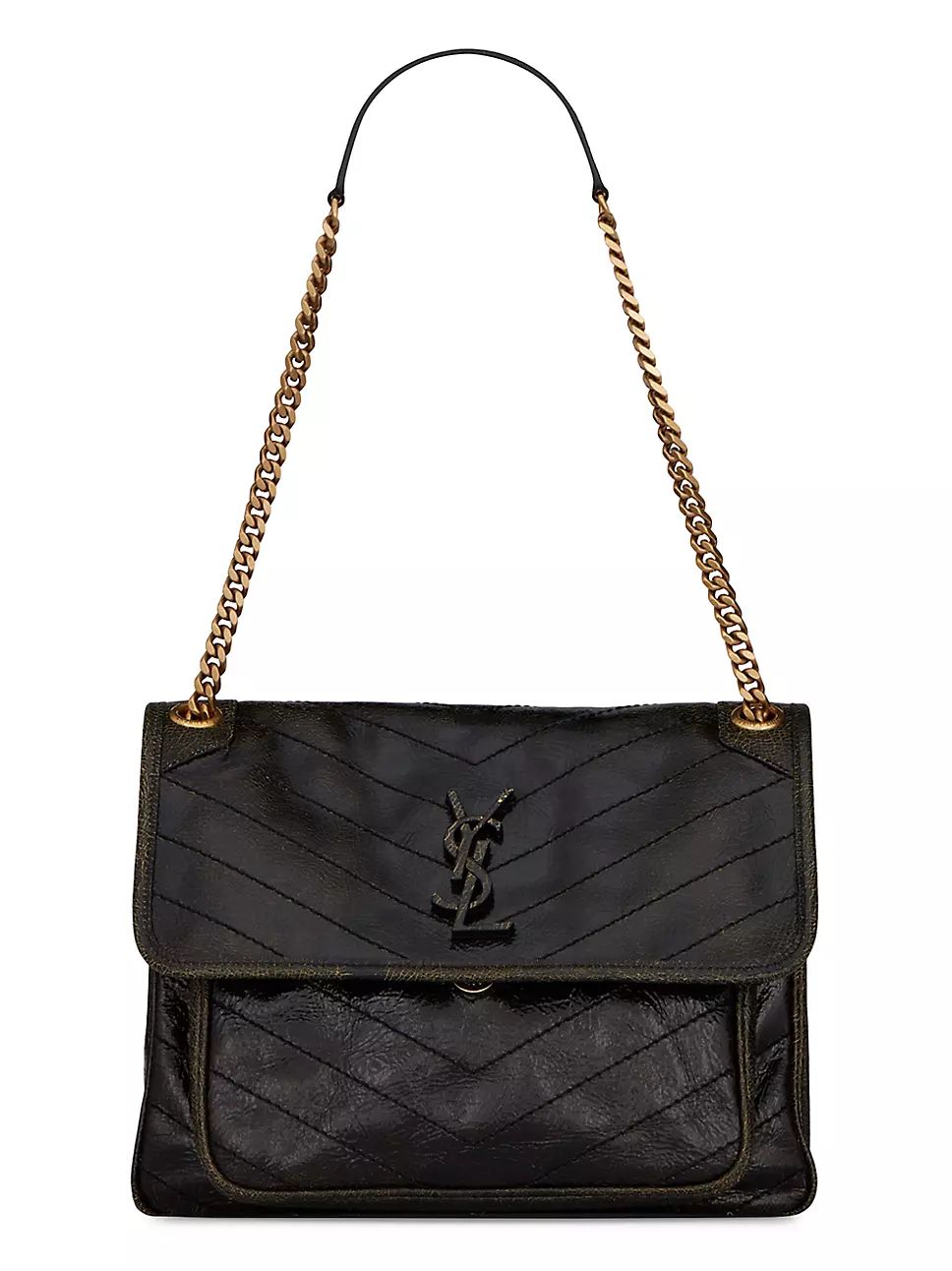 Niki Medium Chain Bag In Crinkled Leather | Saks Fifth Avenue
