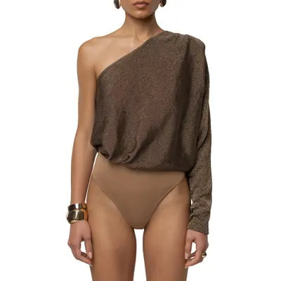 JLUXLABEL Resort Metallic Bodysuit in Gold at Nordstrom, Size X-Large | Nordstrom