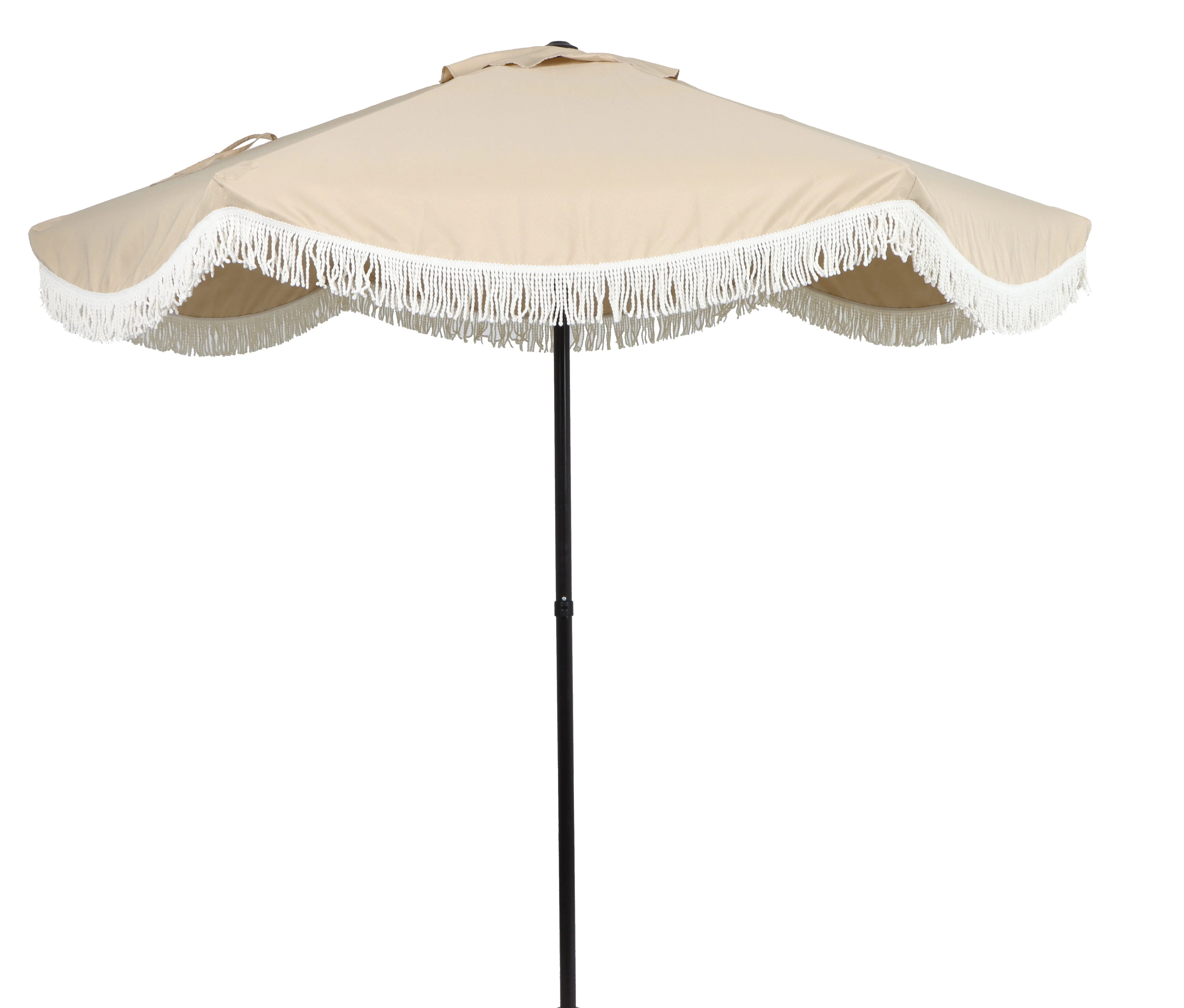 Better Homes & Gardens 7.5' Beige Scallop with Cream Fringe Patio Umbrella - Walmart.com | Walmart (US)