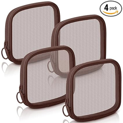 Weewooday 4 Pcs Mesh Makeup Bag Mesh Cosmetic Bag Travel Toiletry Pouch with Zipper Mini Makeup C... | Amazon (US)