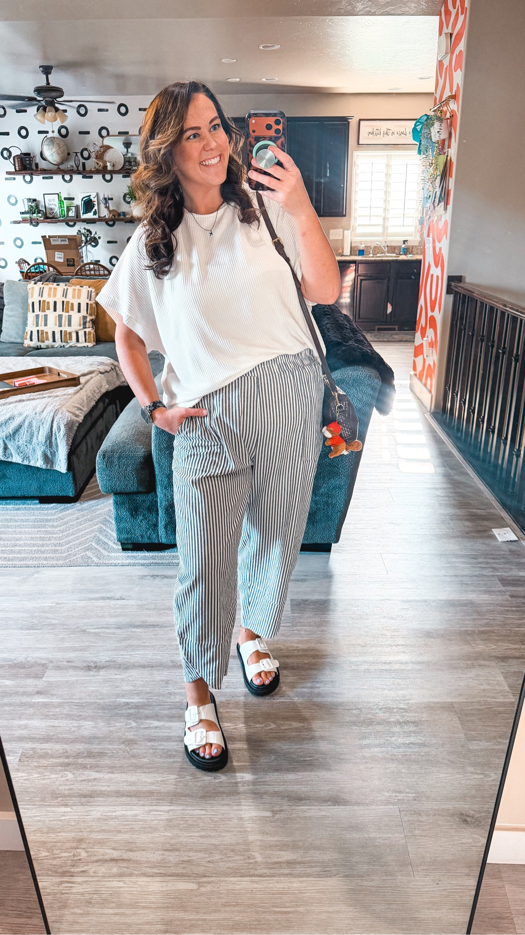I needed comfort, we weren't about to wear something too tight 😂 work was going to be overstimulating enough on its own, that was going to be plenty for me. Sizing below for everything!

Shirt XL
Pants  XXL

Size 14/16 | L/XL | 5'9

striped pants midsize, relaxed work outfit, Cushionaire sandals, comfy work outfit, squishy mom bod outfit, size 14/16 workwear, corporate but comfy, Amazon fashion finds, oversized tee work outfit

#LTKMidsize #LTKTall #LTKWorkwear