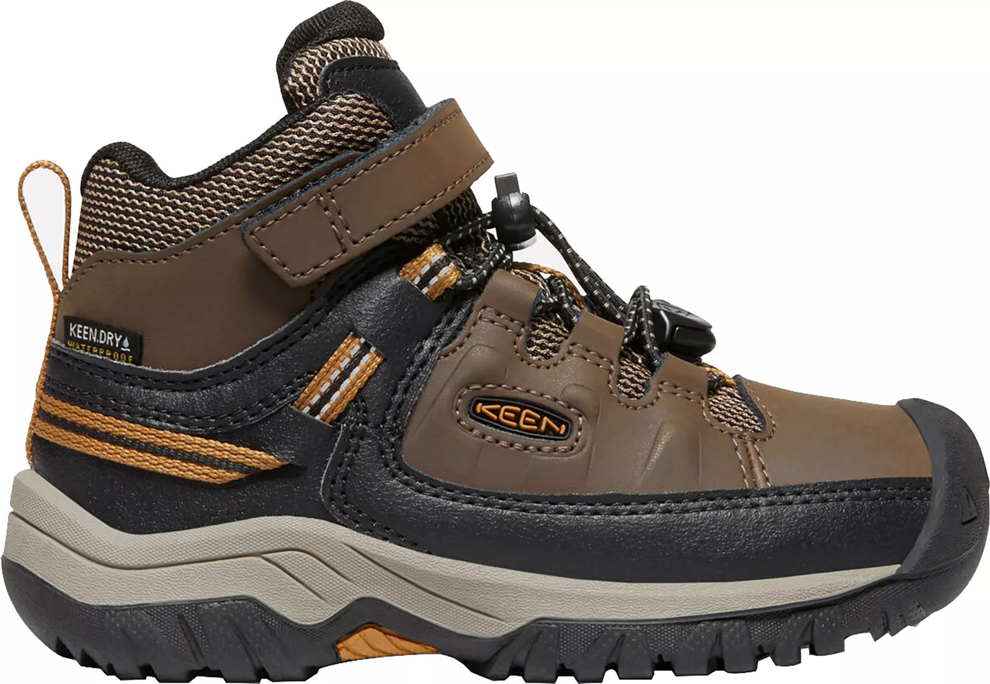 KEEN Kids' Targhee Mid Waterproof Hiking Boots, Dark Earth/Brown | Dick's Sporting Goods