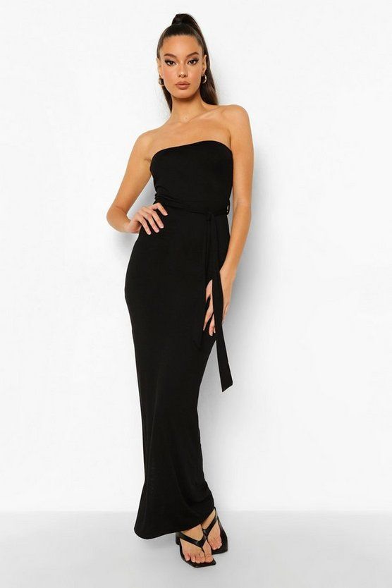 Bandeau Belted Maxi Dress | Boohoo.com (US & CA)