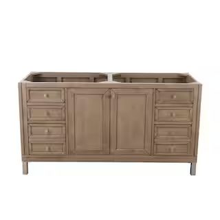 Chicago 60 in. W x 23.75 in. D Double Bath Vanity Cabinet Only in White Washed Walnut-305-V60D-WW... | The Home Depot