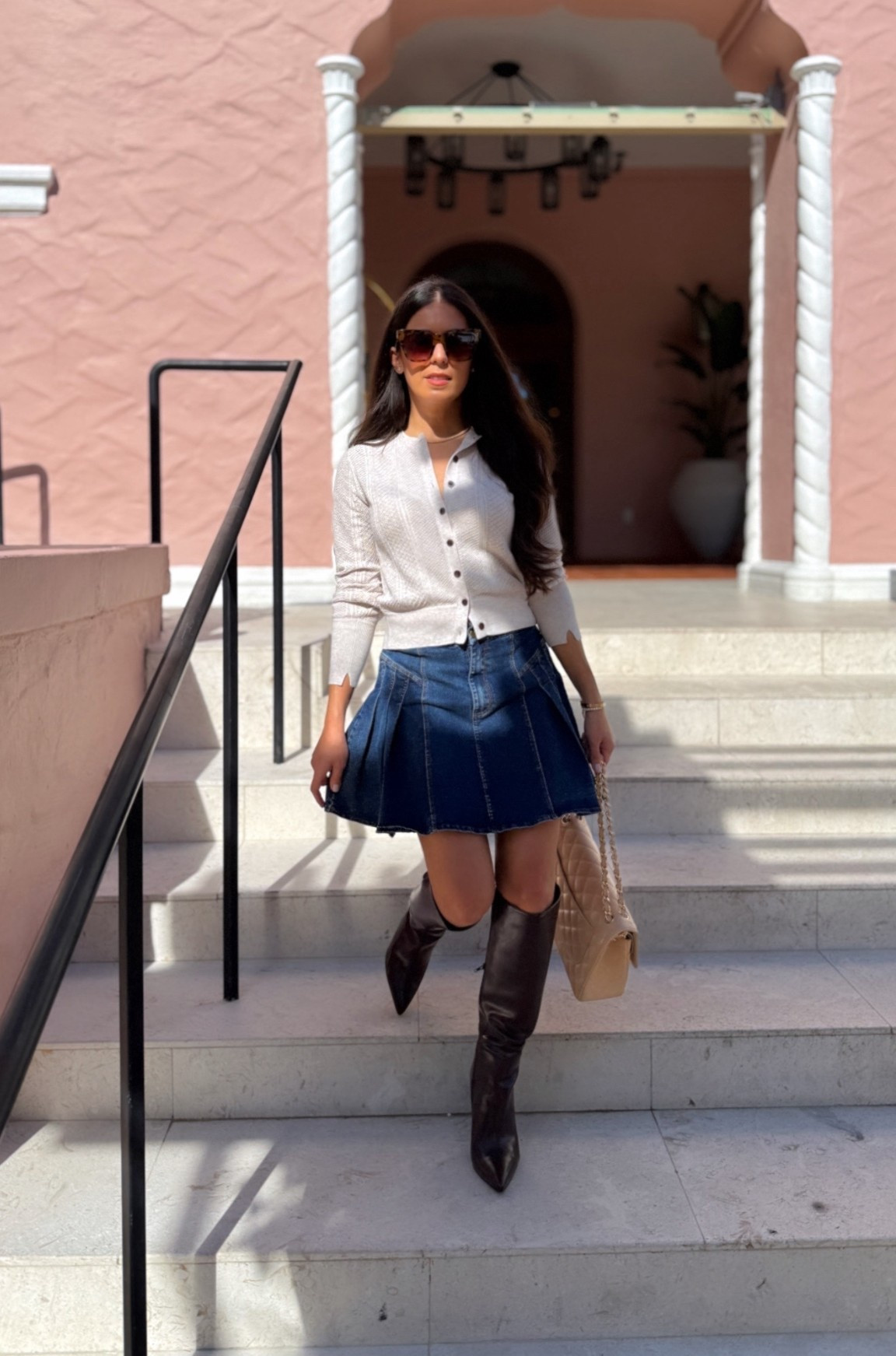 Day date outfit… paired it with brown leather jacket (not shown) 

Love love these boots especially since it has a darker sole.  
Jean skirt
Brown boots
Sweater cardigan 
#ootd


#LTKgrwm #LTKootd #LTKdayinmylife