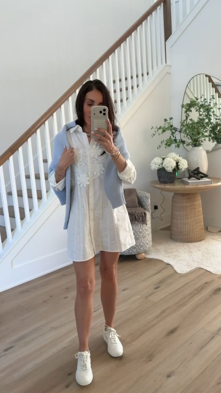 This dress is such a good elevated everyday piece, classic button down style with the prettiest feminine detail. Love it styled with sneakers for a casual look or dressed up for brunch.

spring dress, shirt dress, white dress outfit, casual chic, feminine style, everyday outfit, brunch outfit, elevated basics, effortless style, annabrstyle

#LTKOver40 #LTKSeasonal #LTKootd