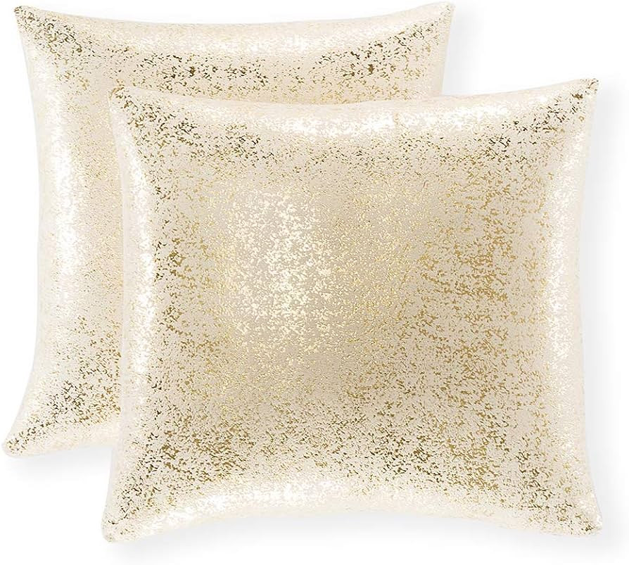 Xinrjojo Gift, Champagne Throw Pillows 20 X 20 Inches, Gold Pillow Cover, Soft Sparkling Decorati... | Amazon (US)