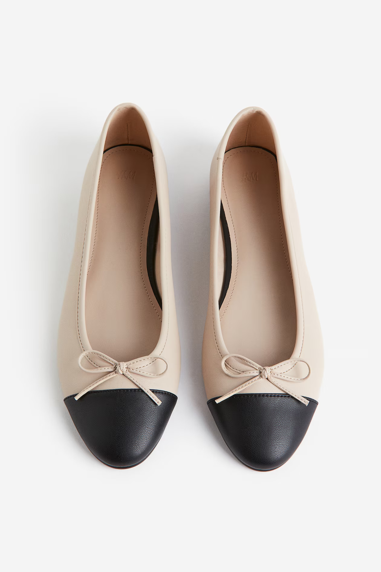 Ballerinas - Beige/Schwarz - Ladies | H&M AT | H&M (DE, AT, CH, NL, FI)