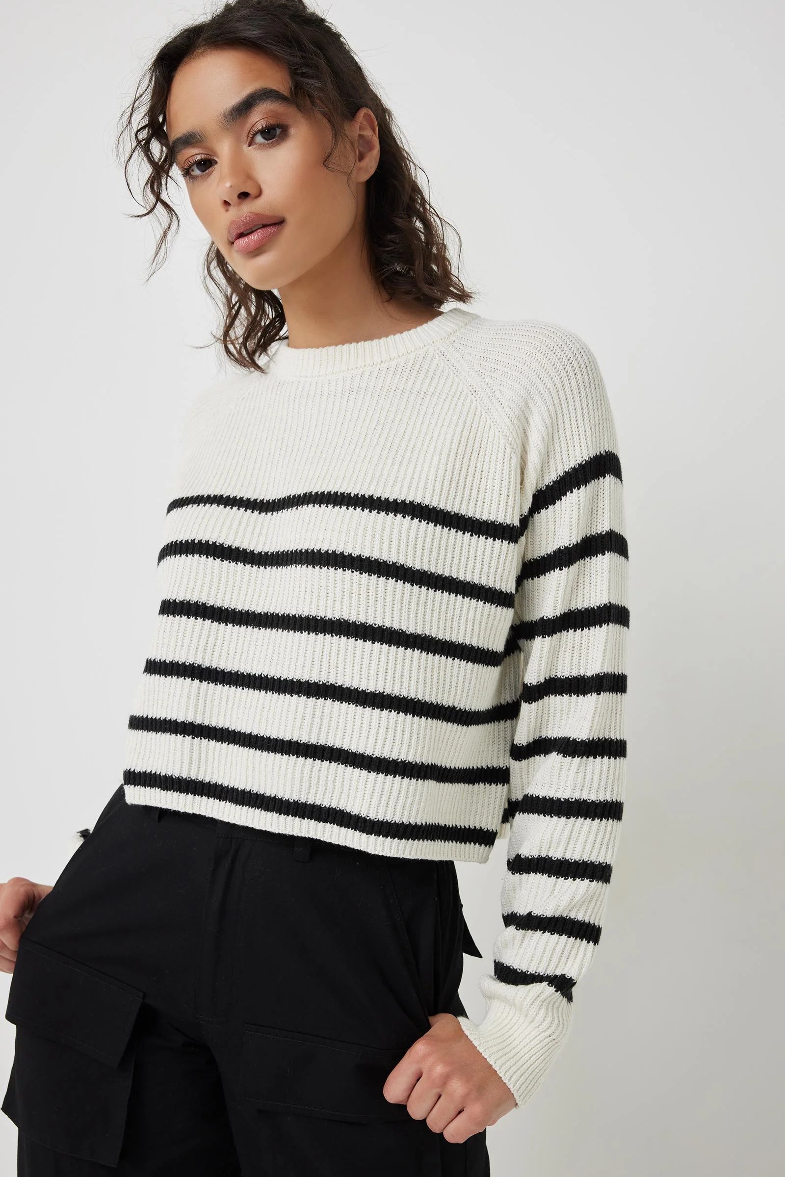 Striped Raglan Sweater | Ardene