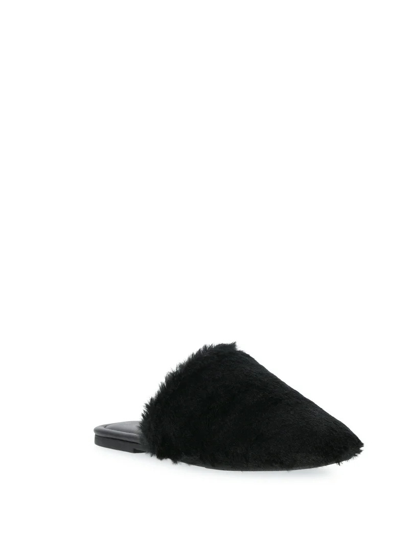 Time and Tru Women's Faux Fur Mules | Walmart (US)