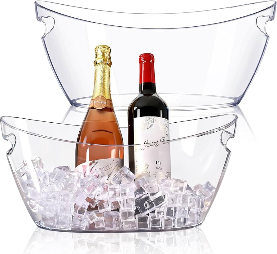 Ice Bucket 2 PCS, Ice Buckets for Parties, Clear Acrylic Beverage Tub, Mimosa Bar Supplies Drink ... | Amazon (US)