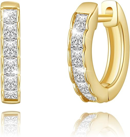 JSJOY Small 14k Gold Hoop Earrings for Women,Gold Hoop Earrings for women,Huggie Hoop Earrings,Ro... | Amazon (US)