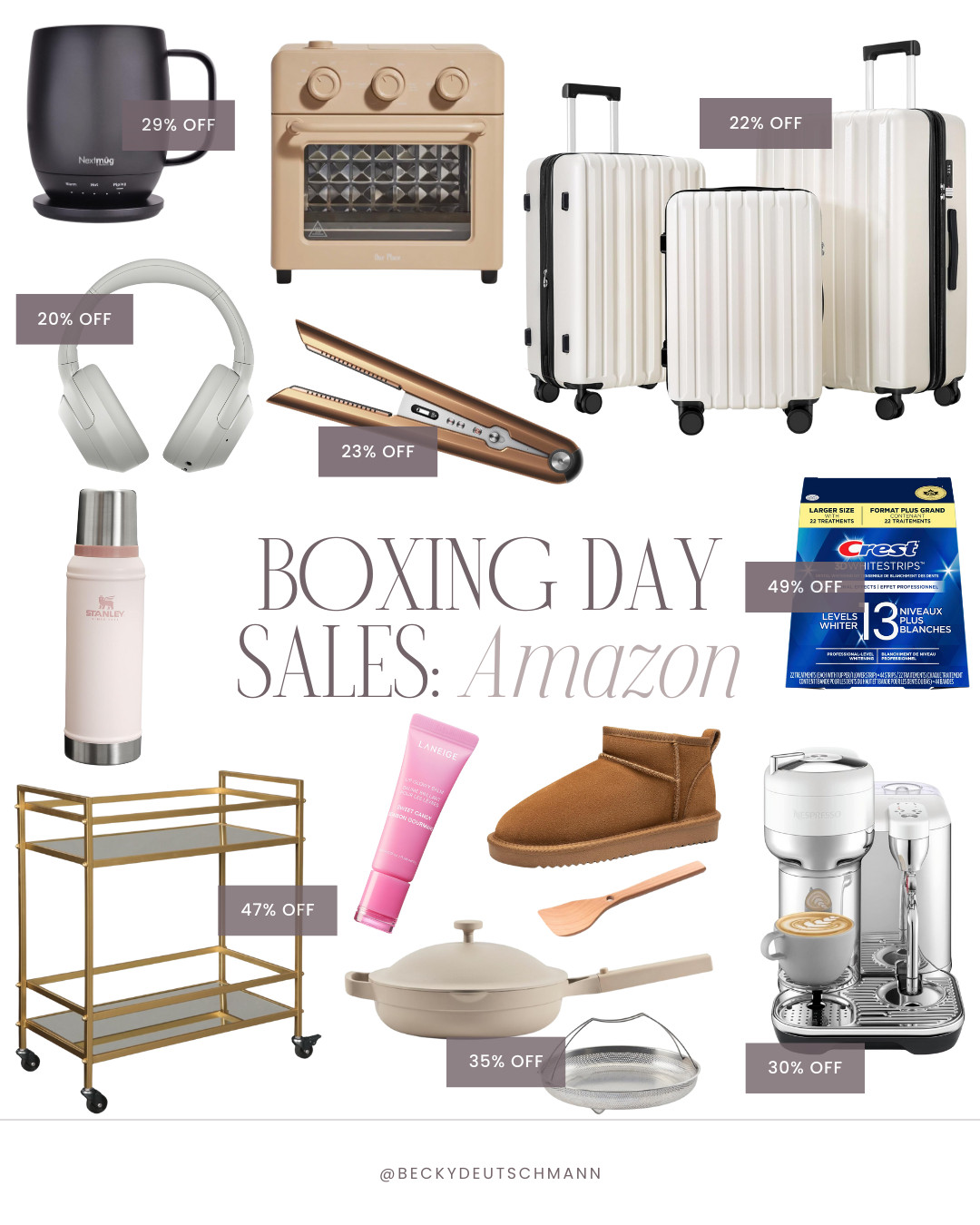SHOP all of my Boxing Day favourites from Amazon! So many markdowns on kitchen favourites, hair tools and the everyones favourite Laneige glowy lip balm. Plus, Crest white strips are almost 50% off so now is a great time to stock up on them!

boxing day sales. boxing day. boxing day 2024. boxing day finds. boxing day deals. 

 #LTKcanada #LTKbeauty #LTKsale