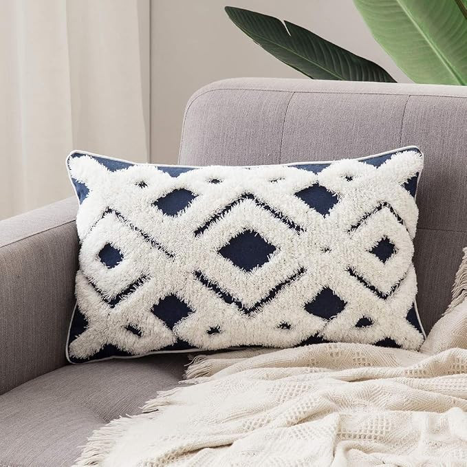 MIULEE Decorative Throw Pillow Cover Tribal Boho Woven Tufted Pillowcase Super Soft Delicate Eleg... | Amazon (US)