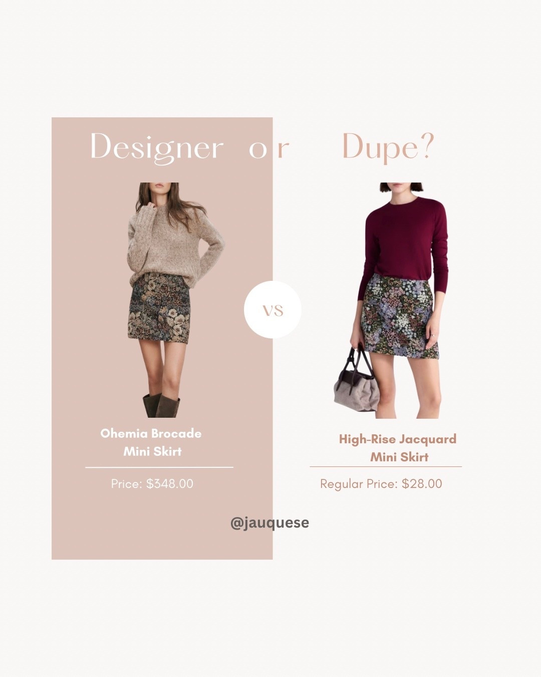 These skirts are very similar with a huge price difference! They also have matching jackets - one $898 and the other just $45. Which one would you buy?

#getthelookforless #dupes #fashiondupes #miniskirts #floralskirt

#LTKootd