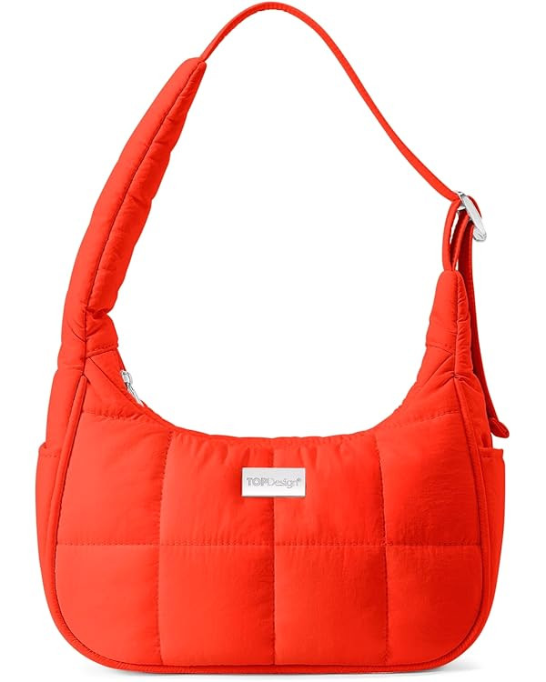 TOPDesign Quilted Puffer Shoulder Bag for Women, Trendy Lightweight Hobo Crescent Bag with Adjust... | Amazon (US)