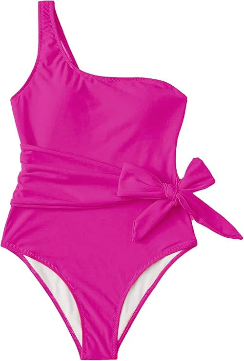 SweatyRocks Women's Bathing Suits One Shoulder One Piece Swimsuits Monokini | Amazon (US)